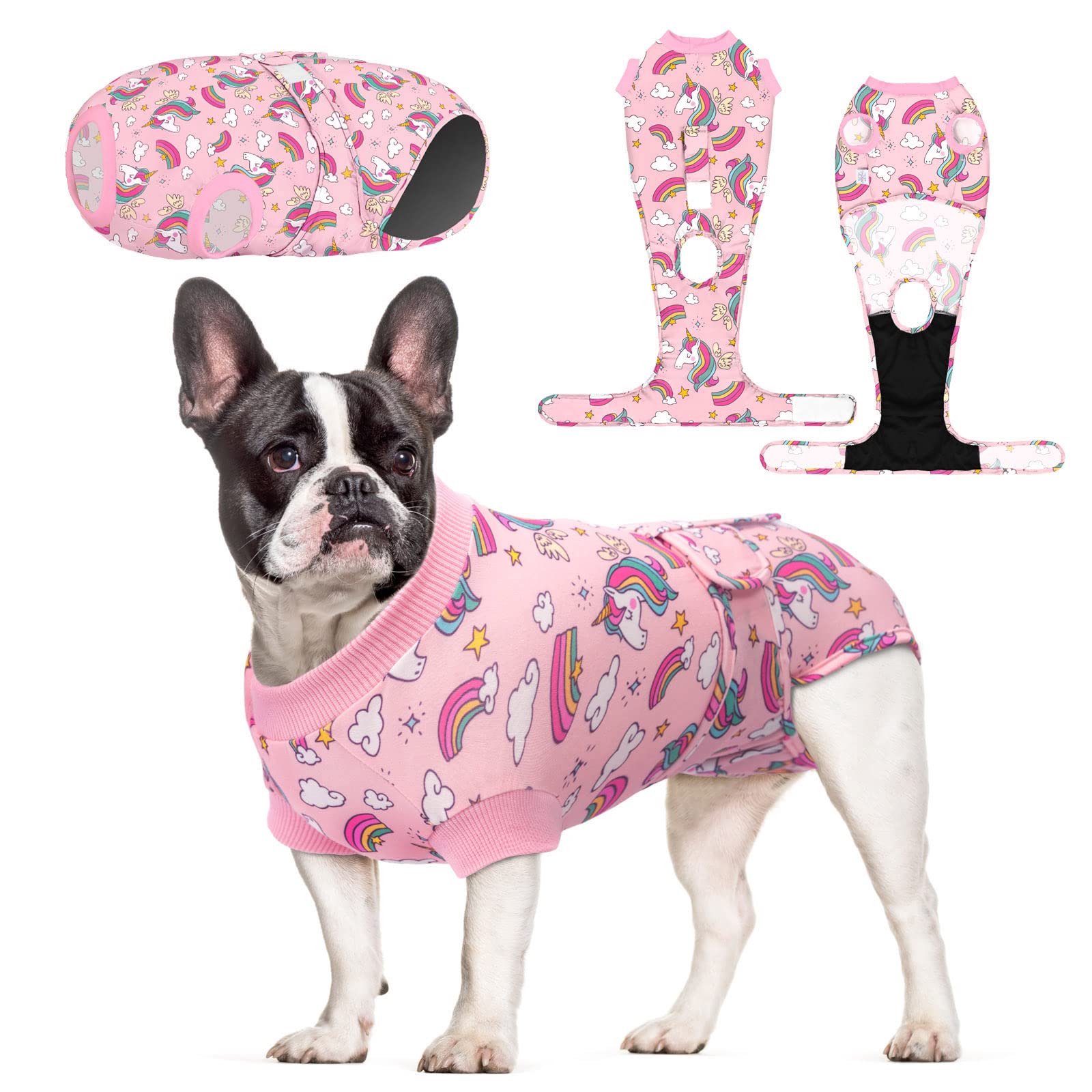 CuteBone Dog Surgery Recovery Suit Cat Surgical Onesie Female Body Suits Male Prevent Pet from Licking Wounds SSF02S Unicorn
