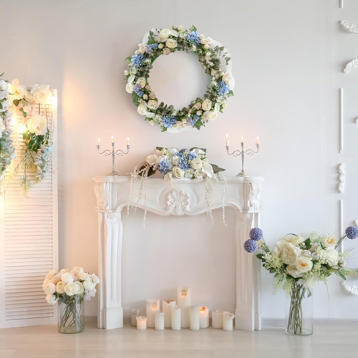 Gatuida Round Wet Foam Floral Ring Holder with Suction Cup, Flower Inserting Mud for Fresh or Artificial Flowers Wedding Car Decoration, 16 54 Inches