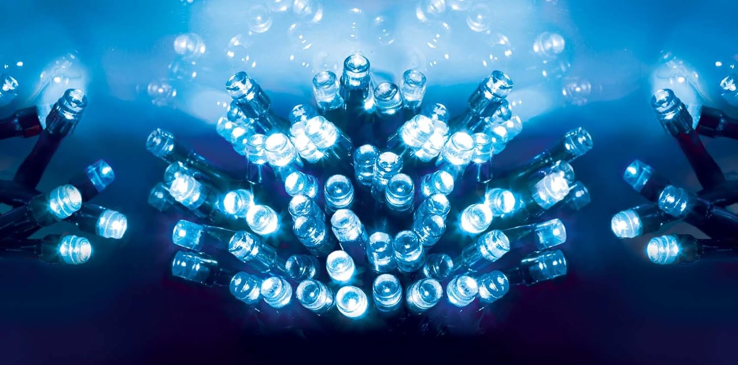 200 Battery Operated Multi Function Outdoor LED Timer Lights in Blue, 200 LED's - Image 4