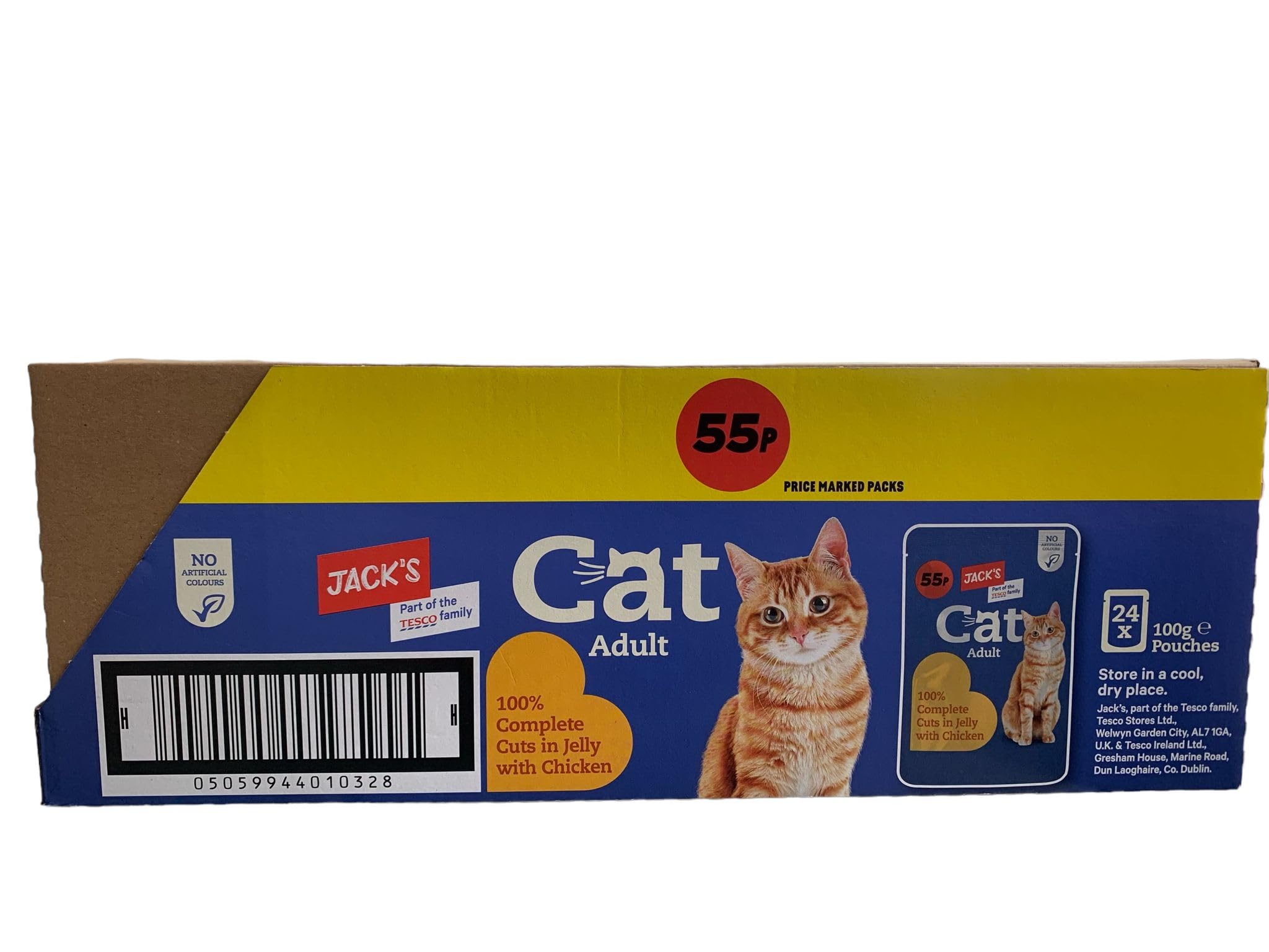 Adult Cat Chicken & Turkey Cat Food 100g - Premium Wet Cat Food for Daily Balanced Nutrition Complete Cuts in Jelly, Tender Meat Pieces - Delicious Taste Cats Love (72 count)