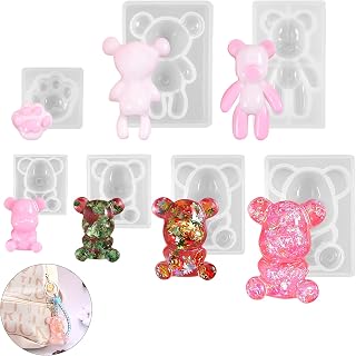 7 Pack 3D Bear Paw Epoxy Resin Silicone Molds,Animal Silicone Molds for Casting Candy Fondant Cake Craft DIY Decoration