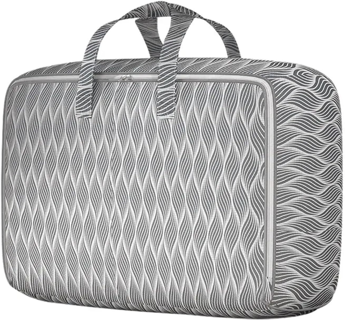 Heavy Duty Large Capacity Foldable Thickened Quilt Storage Bag Household School Luggage Moving Packing(Grey M)