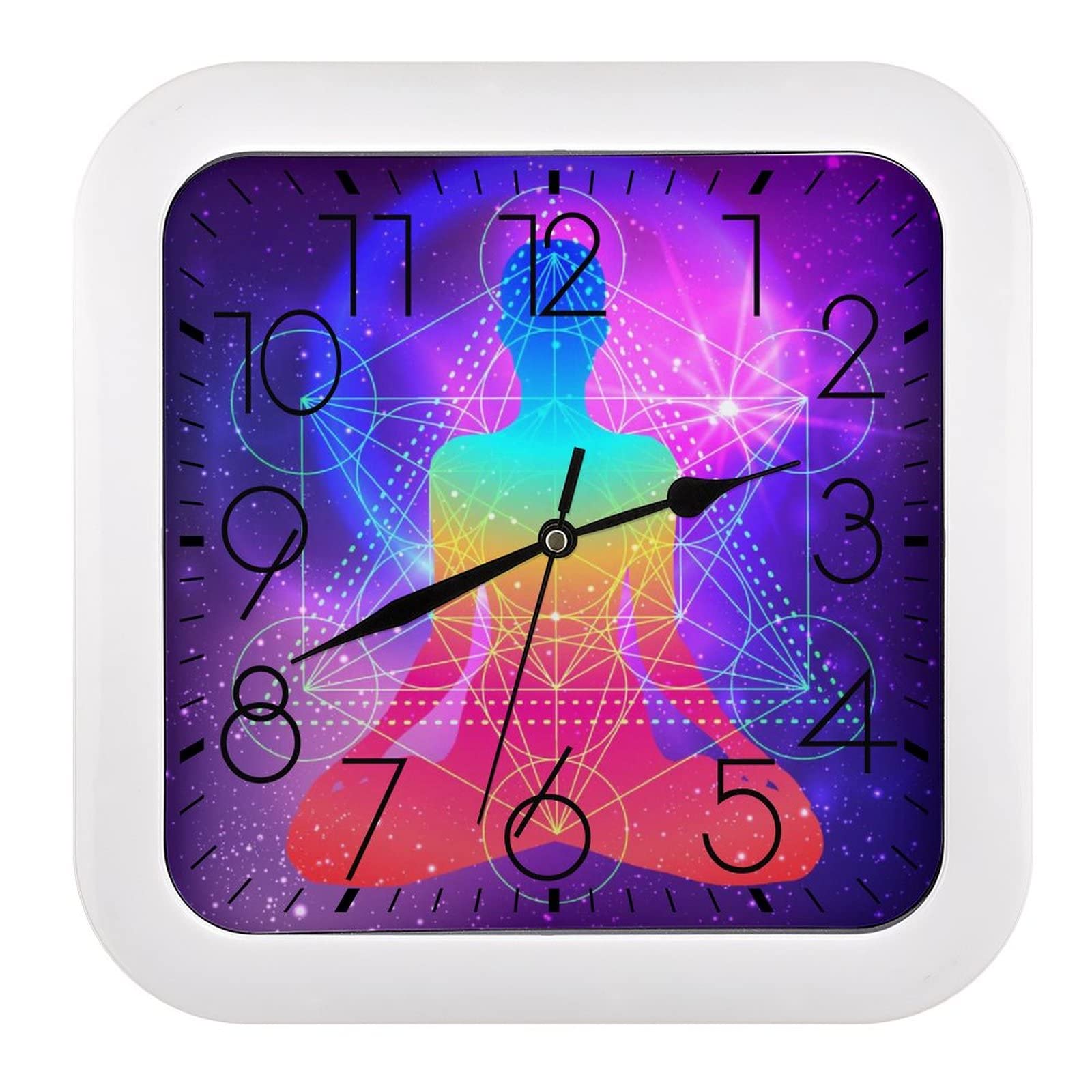 Horloge murale mandala carrée 26cm décoration salon raffinée