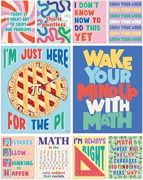 S&O Math Posters for Elementary School - Arithmetic Classroom Displays - Learning Space Prints for Mathematics - Number Charts for Middle Institute - Study Section Decor - Inspirational Notices - 10PC