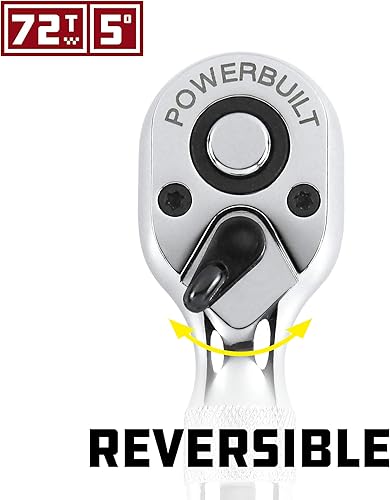 Miniatura 4 de Powerbuilt 640927 - Juego de trinquete de 14 pulgadas y 38 pulgadas 2 piezas color plateado