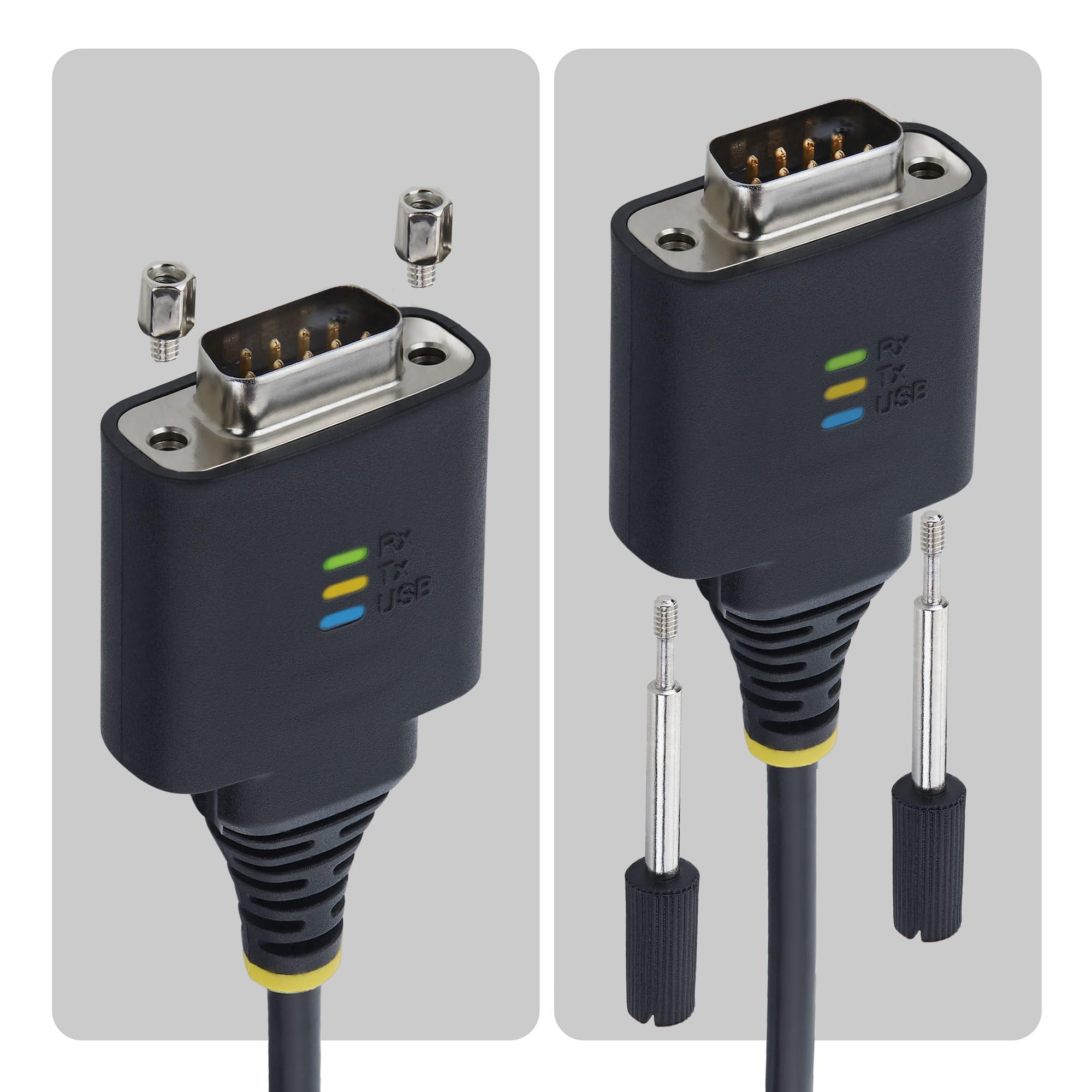 StarTech Câble USB-C vers Série de 2 m, Rétention COM, Puce FTDI