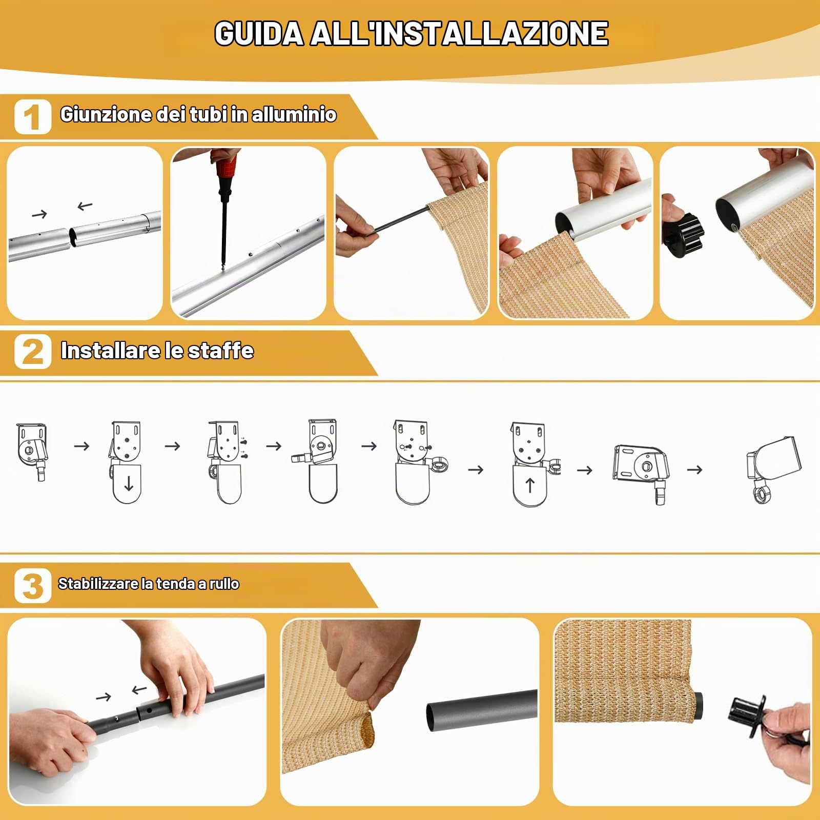 LIFERUN Tenda da sole verticale a rullo, 300x240 cm, Tenda verticale, HDPE