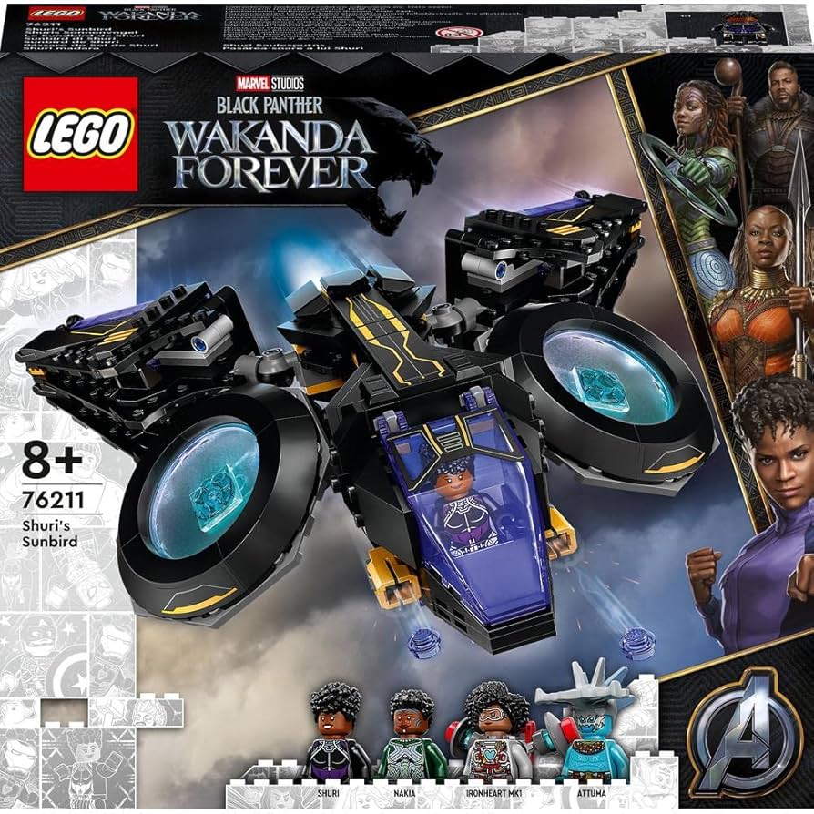 Amazon.com: Lego 76211 Marvel Shuris Sunbird, Black Panther