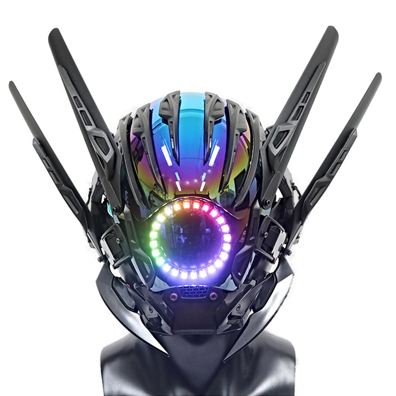 Yeeztysamurai Helmet Cosplay For Men Halloween Led Luminous Punk