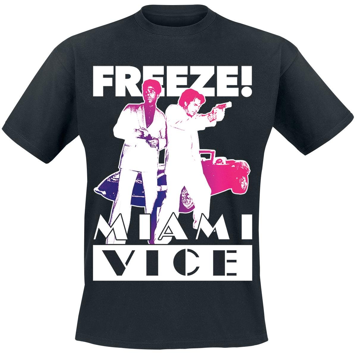 Officially Licensed Merchandise Miami Vice - Freeze T-Shirt (Black), Large