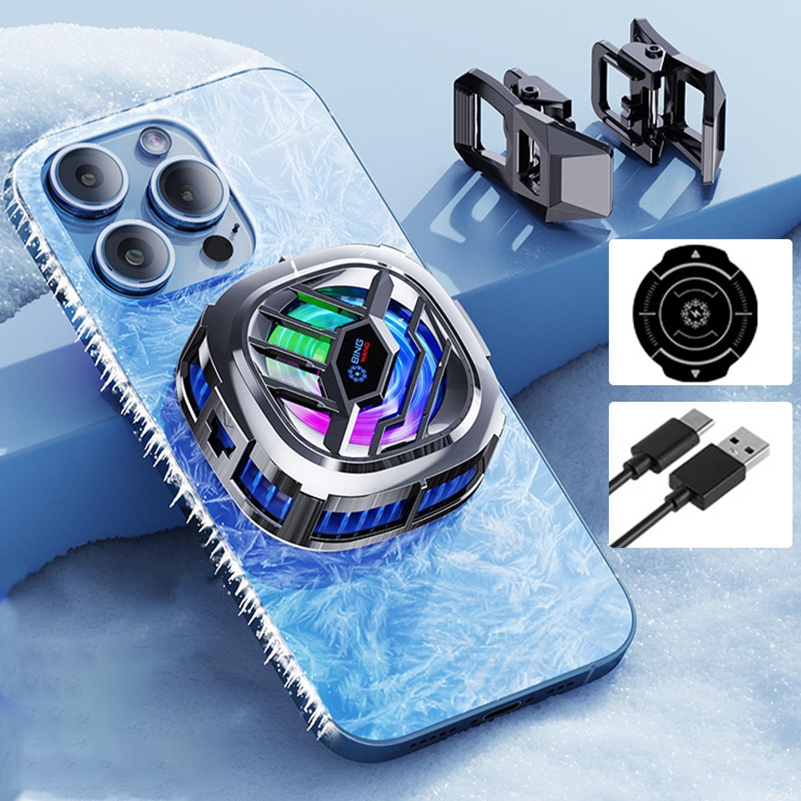 Dissipatore Per Telefono Magnetico Con Luci LED - Raffreddamento A Ventola Per Gaming E Streaming, 15W - Foto 4