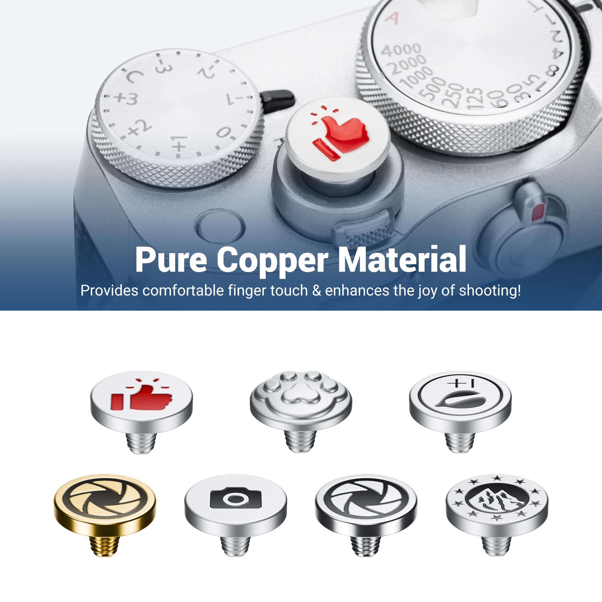 Set Di 4 Pulsanti Di Scatto In Metallo Per Fotocamera Fujifilm - Design Ergonomico, Facile Installazione, Colori Assortiti