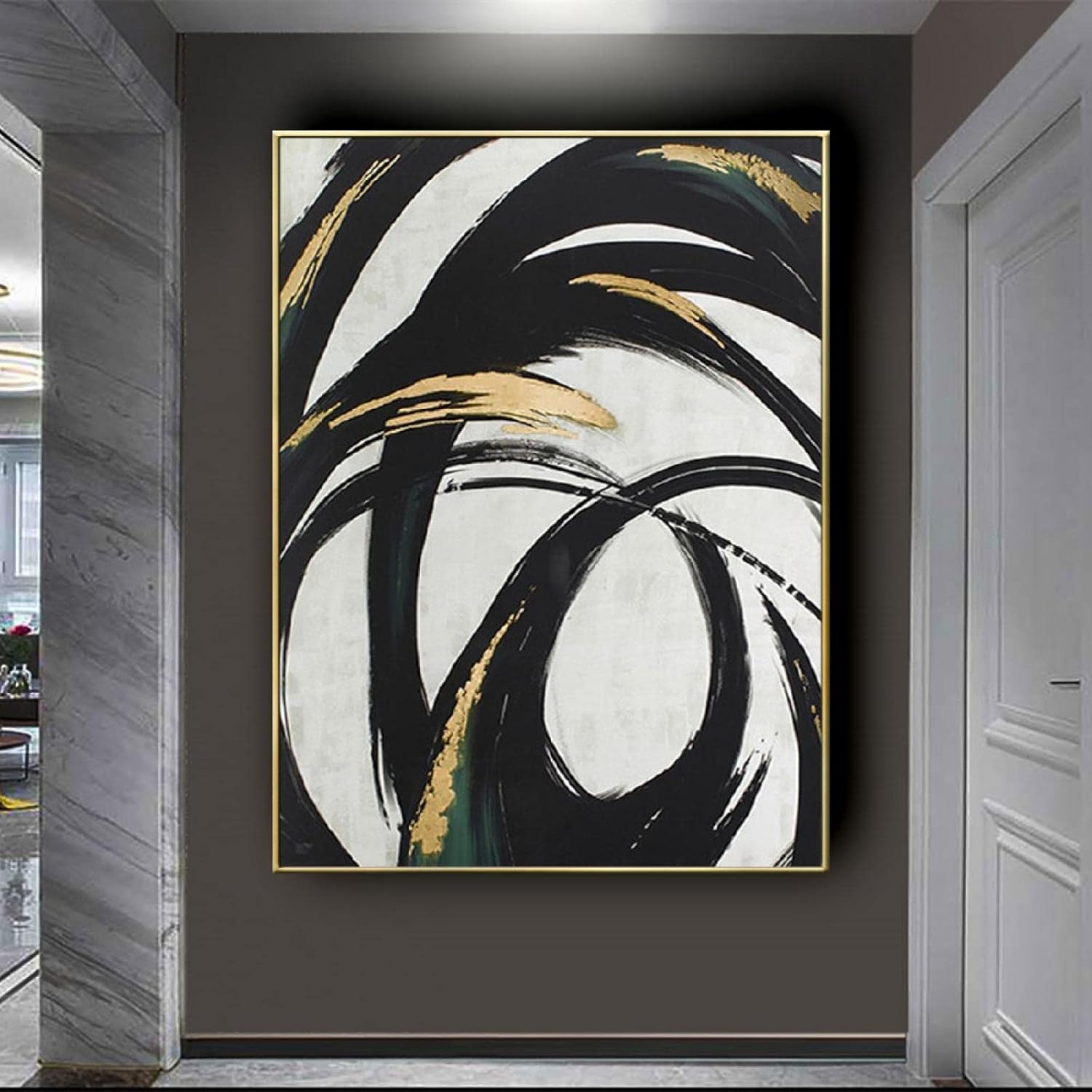 HOLEILUCK Modern Wall Art Pictures Abstract Painting black