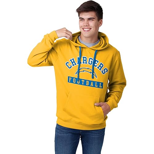 FOCO Men's NFL Team Logo Solid Wordmark Hoodie