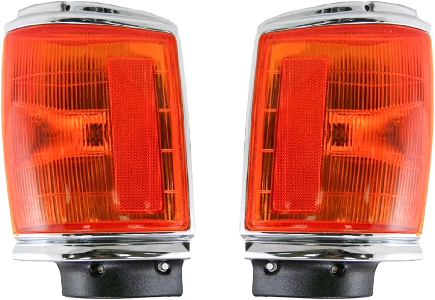 TRQ Corner Light Set Chrome Compatible with 1987-1988 Toyota Pickup TO2520117 TO2521119