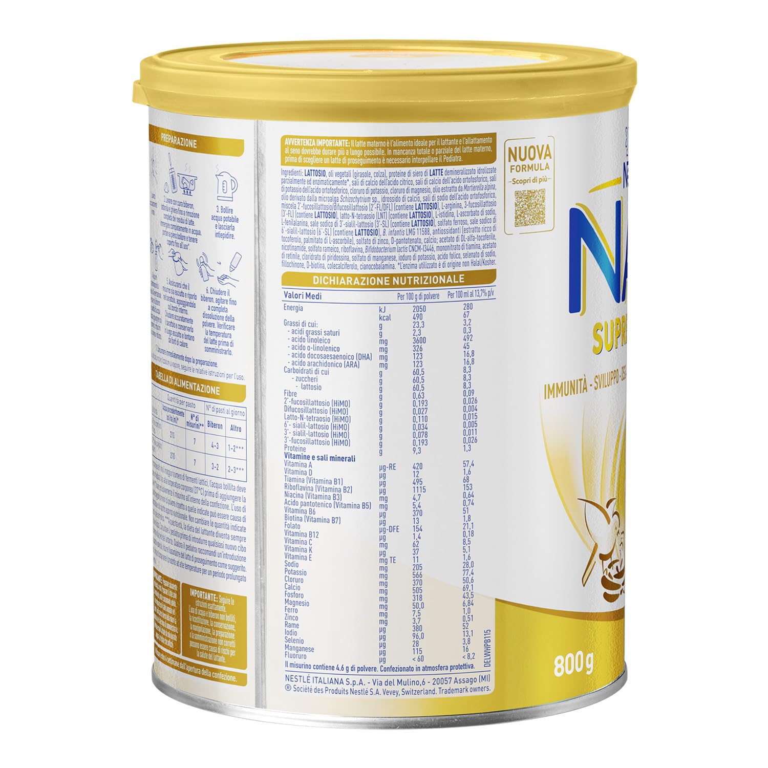 NESTLÉ NAN SUPREMEpro 2 Latte di Proseguimento Polvere da 6 mesi, Latta 800g