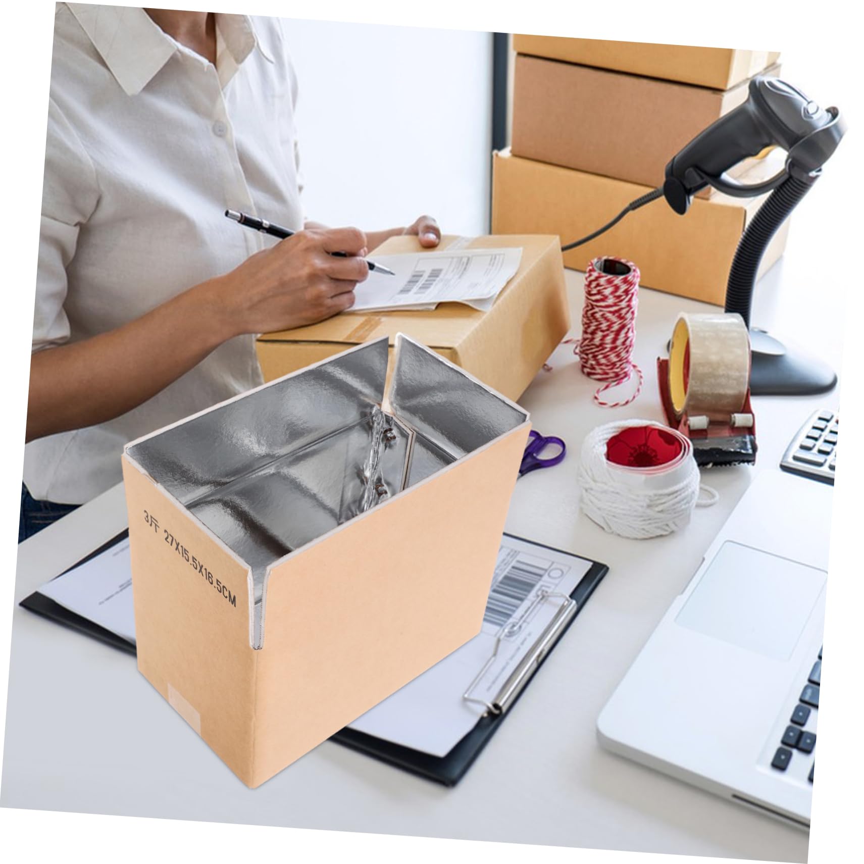 Caja De Envío Aislada De Papel De Aluminio Para Mariscos Reutilizable Para Congeladores Grandes Cajas De Almacenamiento En Frío