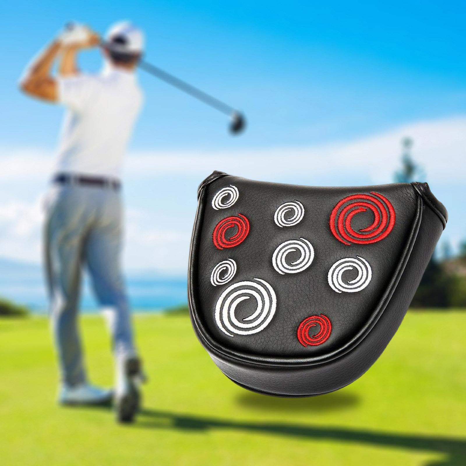 Premium-Magnetverschluss, halbrund, für Golfschlägerhaube, PU-Leder, Schlägel-Putterabdeckung