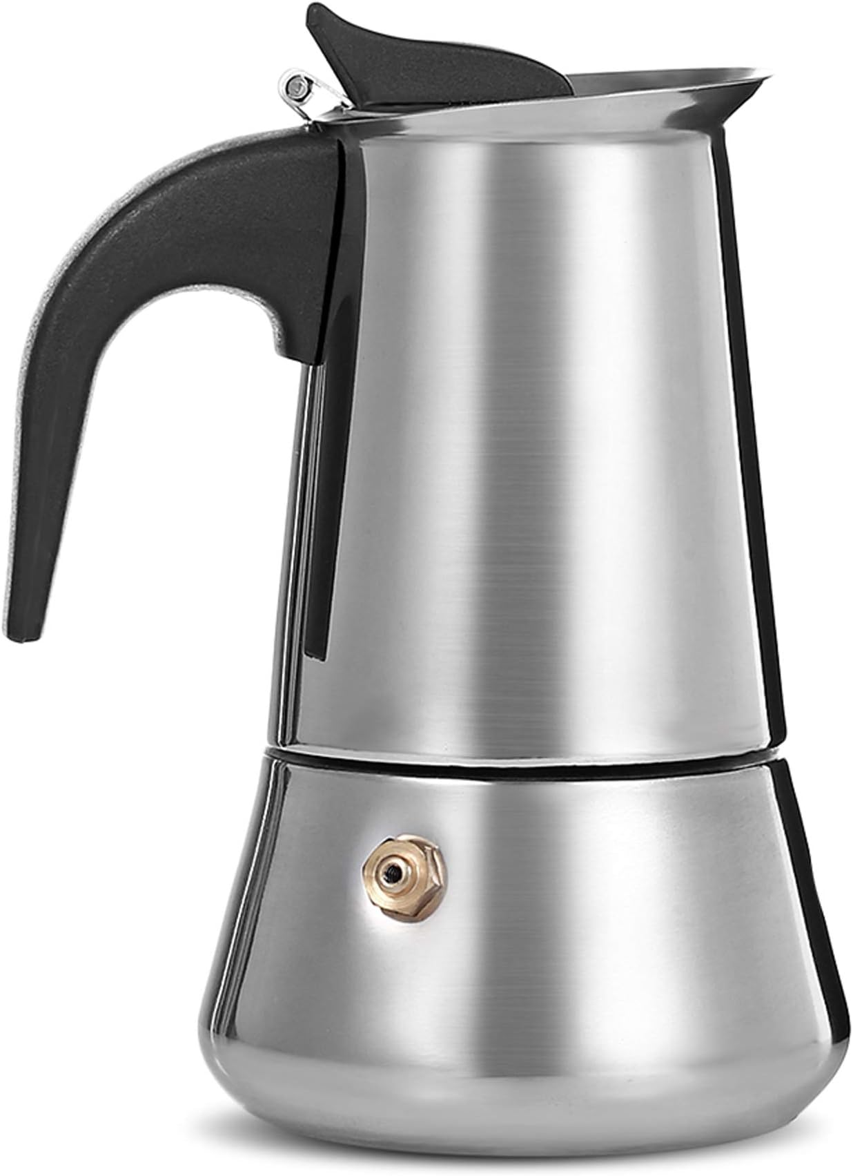 Coffee Maker 9 Cup Stainless Steel with Safety Relief Valve,Stovetop Espresso Maker Moka Pot with Filter,fit Gas,Electric and Ceramic Stovetop