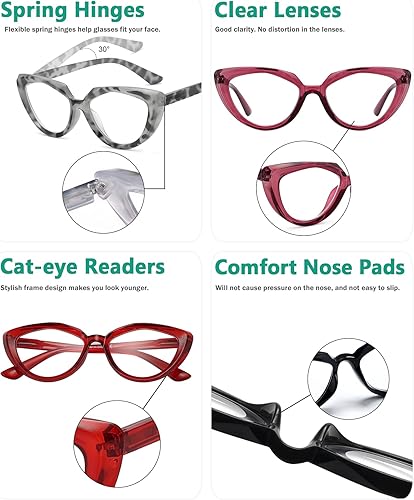 Miniatura 5 de Eyekepper Paquete de 5 lentes de lectura para mujeres lectores de ojo de gato