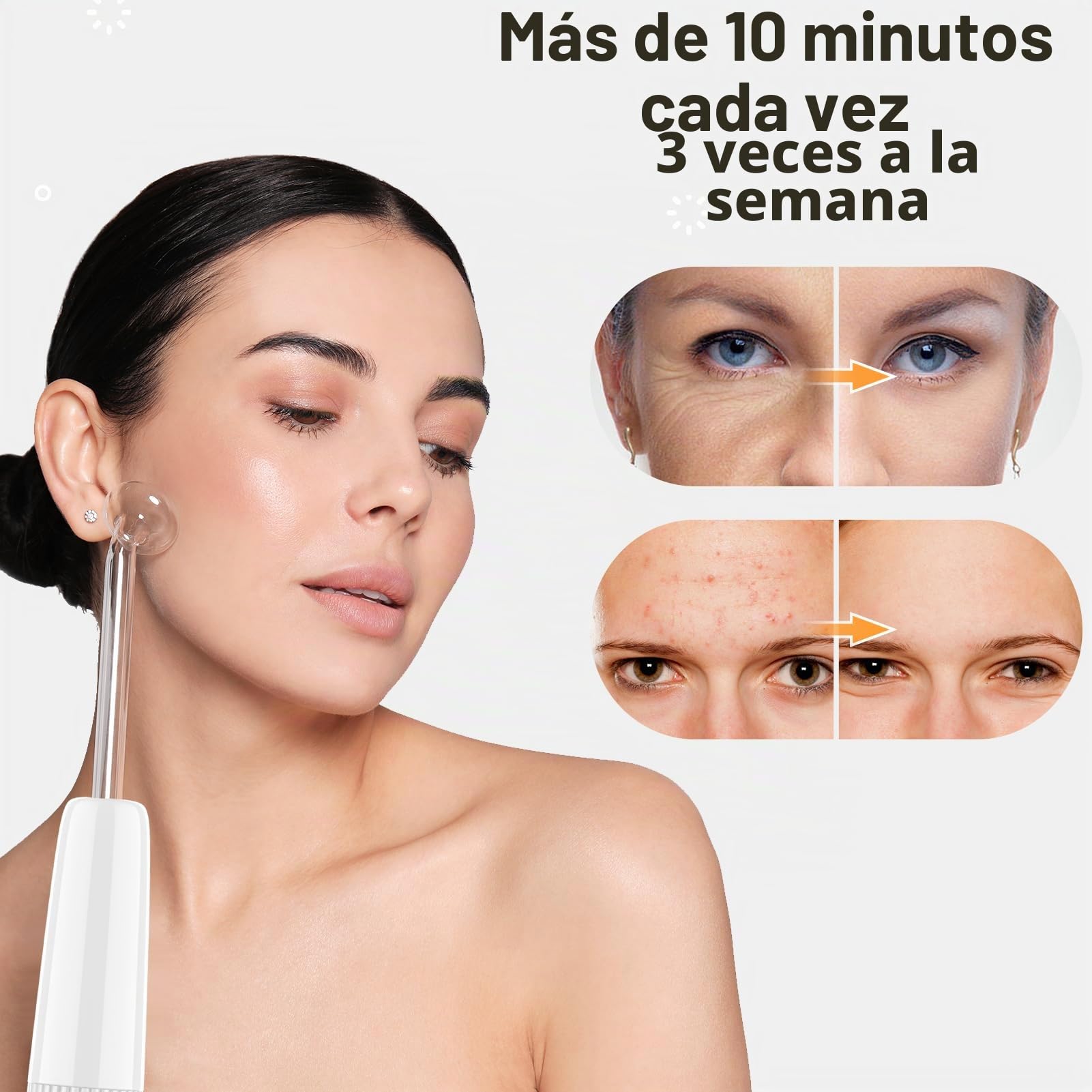 Dispositivo facial de alta frecuencia DARSONVAL varita facial de alta frecuencia para cuidado de la piel