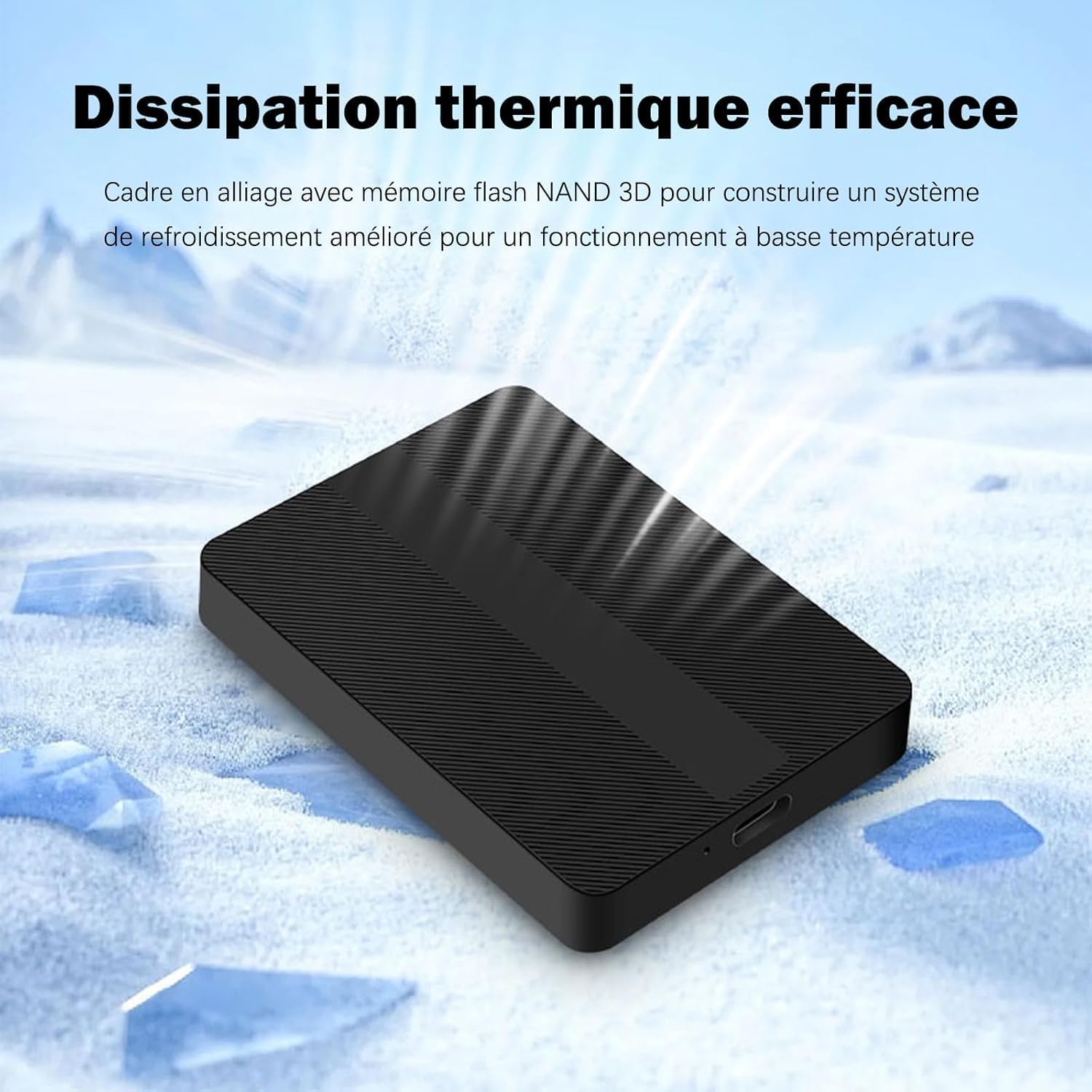 qole Disco Duro Externo 2TB, Memoria Externa, Portátil, para PC, TV, Ordenador Portátil, Ordenador de Sobremesa, Windows 【Negro】 7