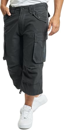 Brandit Mens Industry Vintage 3/4 Shorts Black