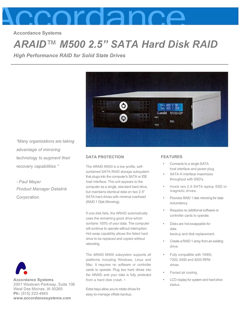 araid M500/M500T RAIDストレージサブシステム 未使用品 ARAID M500 | Accordance Systems