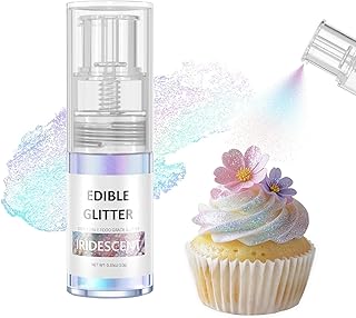 Mtcolors 10g Iridescent Edible Glitter Spray - Food Grade Luster Spray for Cocktails, Edible Shimmer Powder for Drinks, Cupcakes, Strawberries, Chocolate