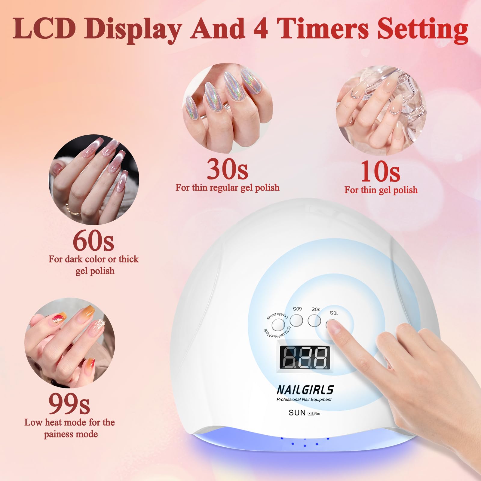 Amazon | NAILGIRLS UV LED ネイルランプ 150W 速硬化 UVライト ジェル