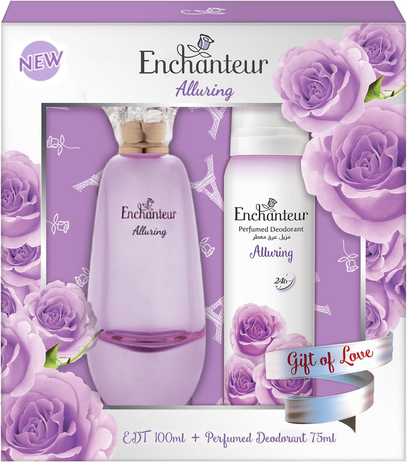 EDT & Perfumed Deodorant Giftpack- Alluring, Gift Of Love, 175 ml