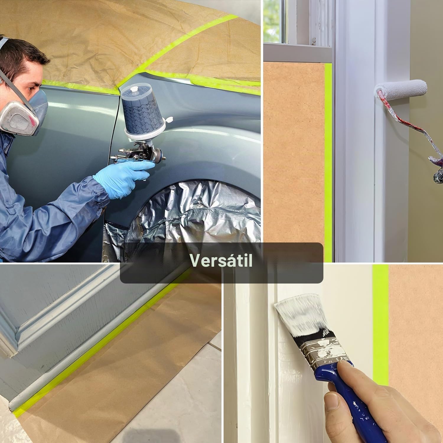 Papel De Enmascarar Papel Protector Pintura Enmascarar Autoadhesivo 6 Rollen 45cm X 9m e Film Protector Para Suelo Muebles Vehículos y Superficies Renovaciones y Pintura