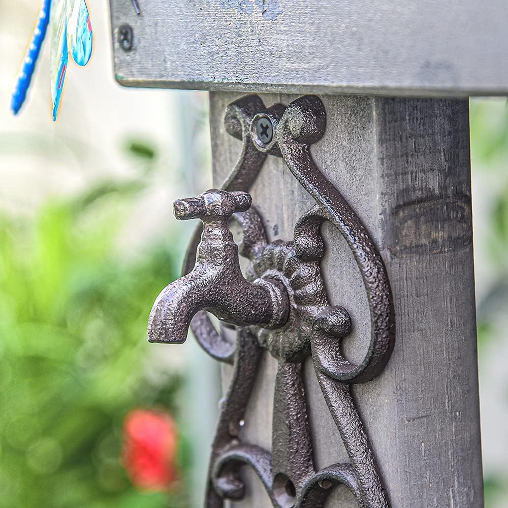 Sungmor Cast Iron Hose Reel, Heavy Duty Wall Mounted Garden Hose Holder, Vintage Style, 201 lbs Capacity