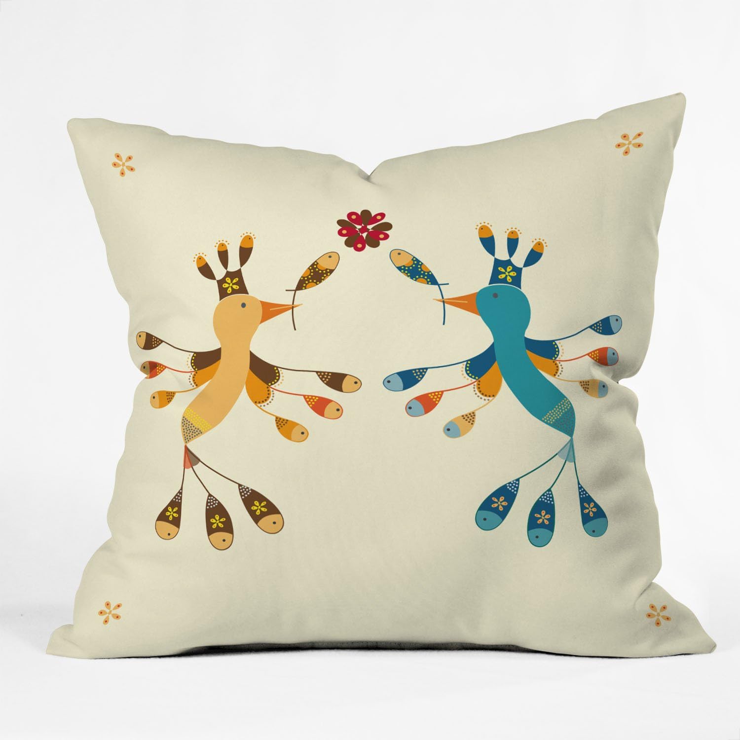 Deny Designs Gabriela Larios Tortolitas Couple Throw Pillow, 20 x 20