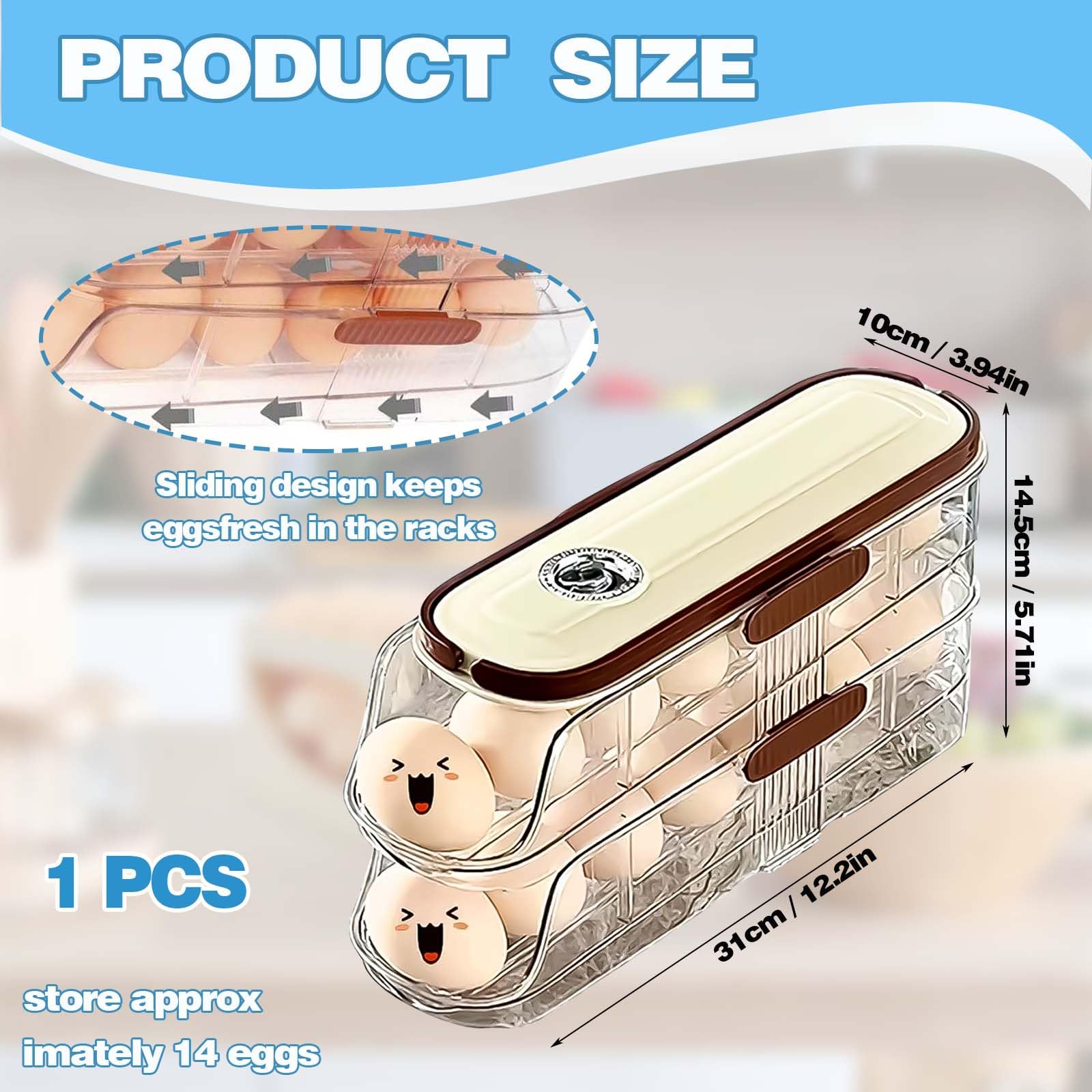 Organizador de Huevos para Nevera, Dispensador de Huevos, Huevera para Frigorífico de Dos Niveles, Solución de Almacenamiento Versátil