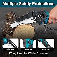 Vista 4 de Mini motosierra para batería M-akita de 18 V, motosierra eléctrica de 600 W sin escobillas de 6 pulgadas, motosierra de mano para tijeras de jardín