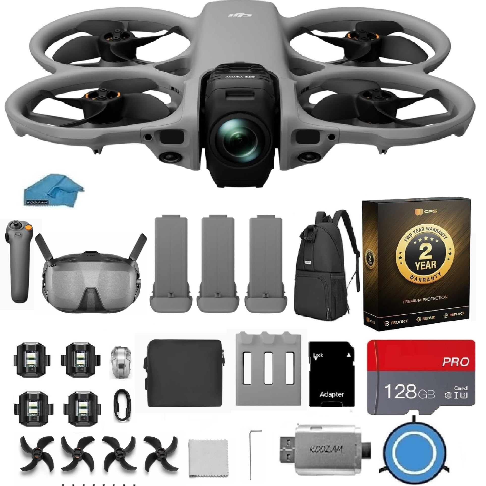 DJI Avata 360 Motion Fly More Combo FPV Drone with Camera, 3 Battery Bundle Includes Goggles N3 and RC Motion 3 for Intuitive Motion Control and Easy ACRO 360° Immersive Flight