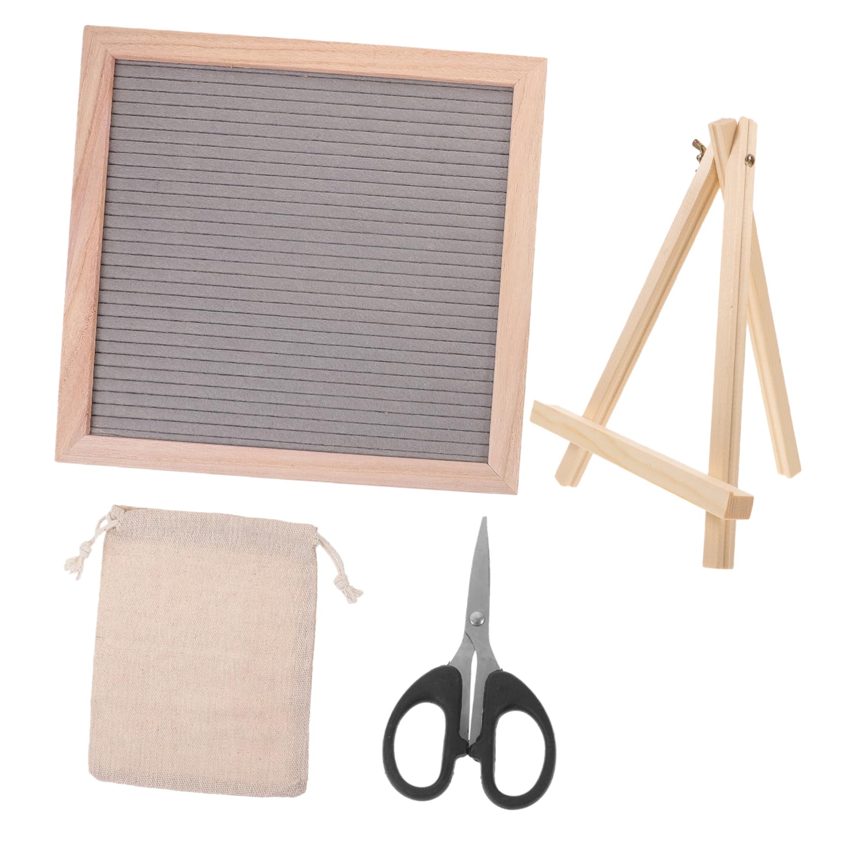 COHEALI 1 Set DIY Massage Board Stainless Steel Grey Letter Board Letter Board Sign Felt Letter Message Board Wooden