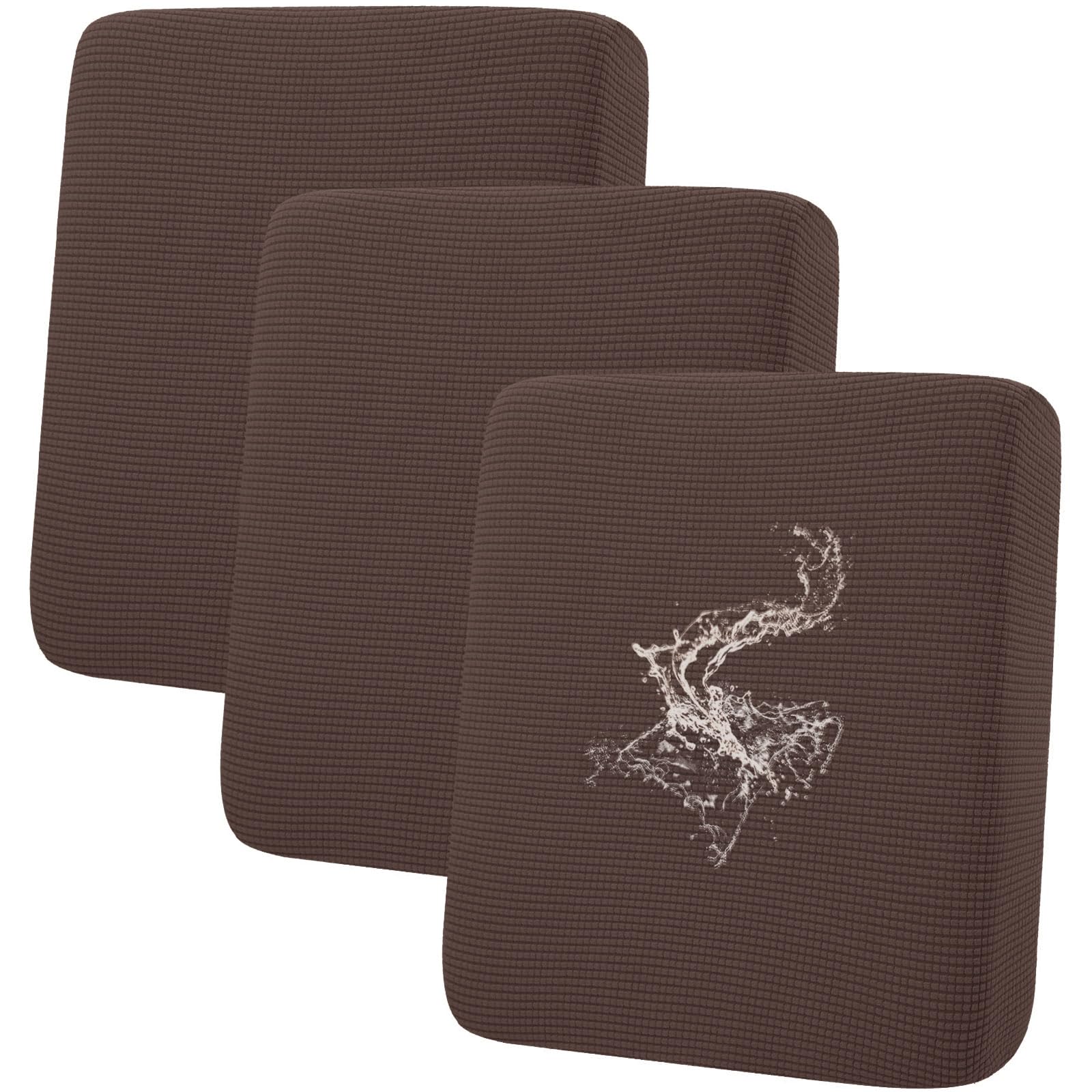 Photo 1 of hyha Waterproof Couch Cushion Covers for Pets, Non Slip Sofa Seat Cover for Dogs Washable, Soft Thick Stretch Jacquard Fabric, Sofa Slipcovers with Elastic Bottom (3 Pieces, Brown)