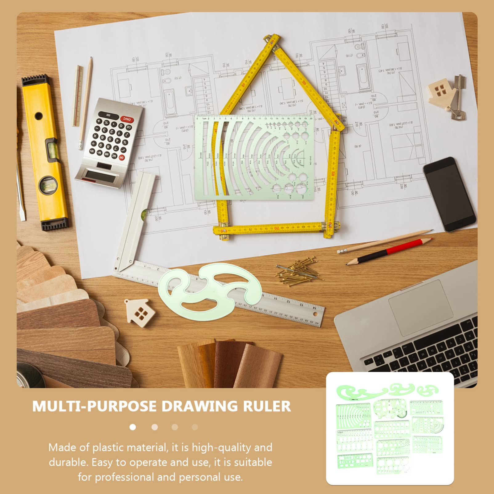 Plantillas Multiusos Verde Pet 13 de Dibujo Piezas Geométrico