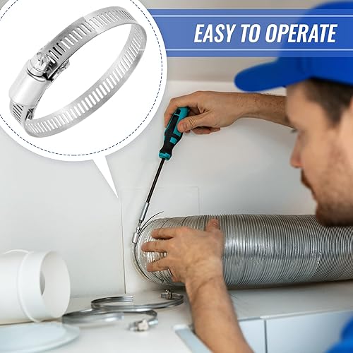 Miniatura 5 de Abrazadera de manguera de acero inoxidable de 24 pies y tijeras de correa de metal ajustable resistente, tijeras industriales con abrazaderas de