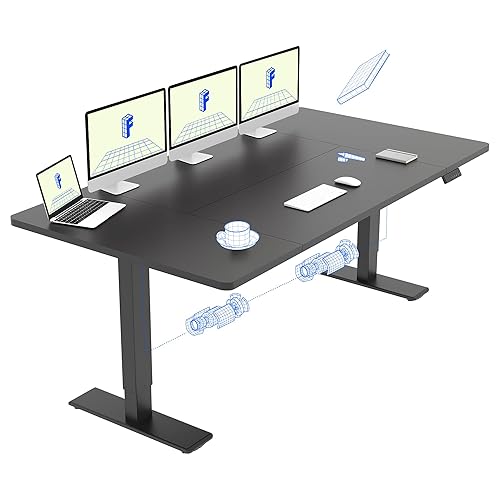 FLEXISPOT Bureau Assis Debout 200 x 80 cm avec 2