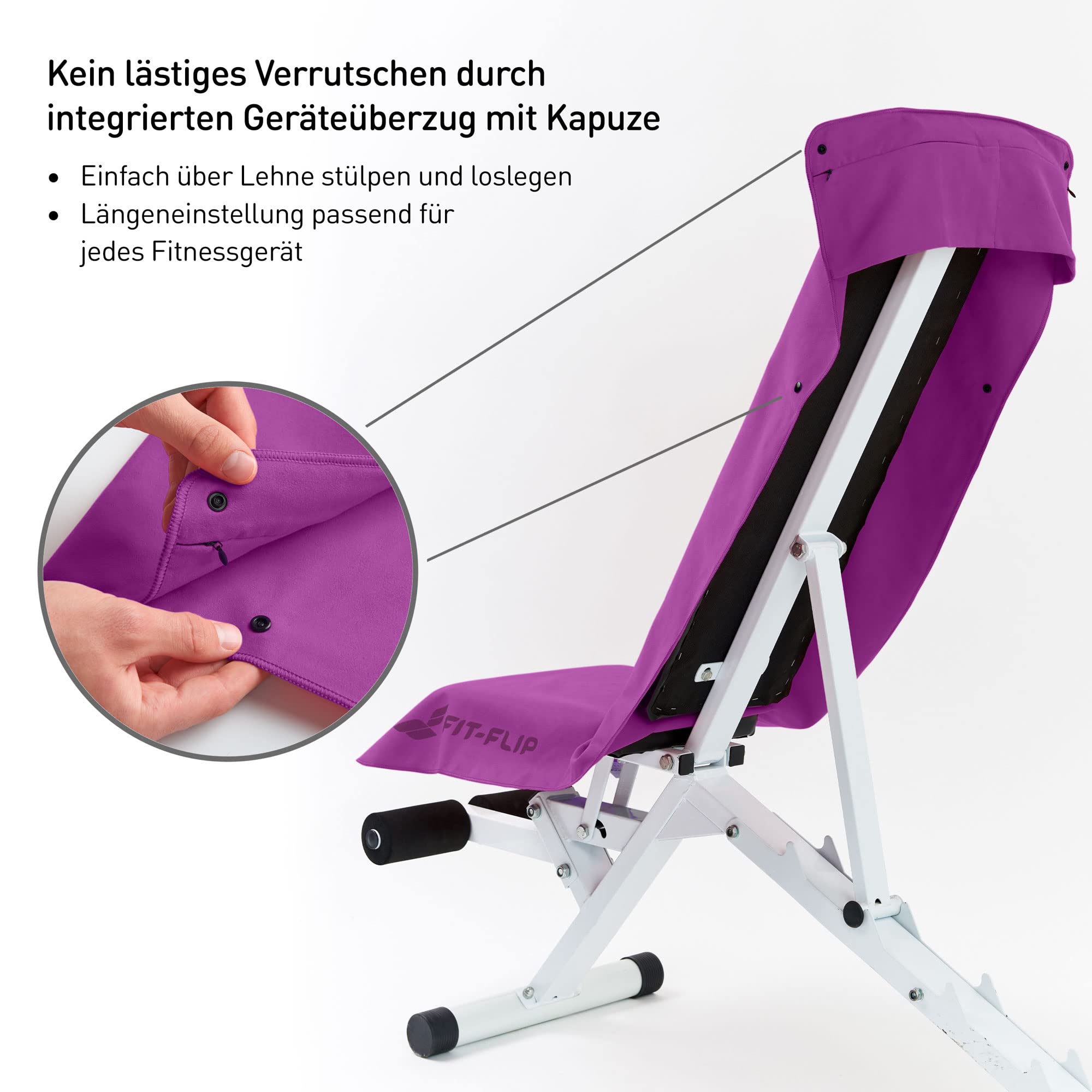 Fit-Flip Asciugamano Sportivo con Scomparto a Cerniera + Clip Magnetica, Asciugamano da Palestra in Microfibra, Compatto e ad Asciugatura Rapida, Asciugamano da Palestra in Microfibra