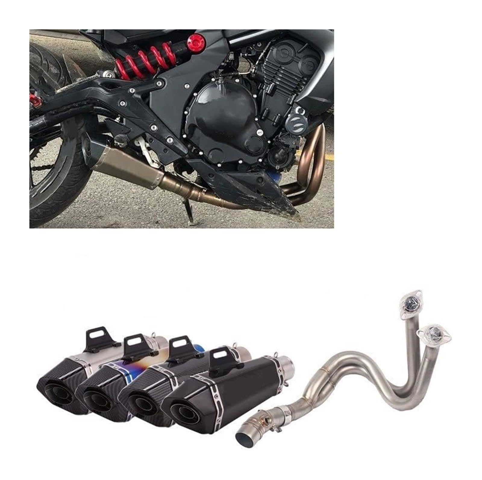 Zwischenauspuffrohr Für ER6N ER6F Für 650 Z650 Motorradauspuff Flucht Vollsystem Schalldämpfer DB Mörder Vorne Mitte Link Rohr Motorrad Mittleres Auspuffrohr(4)