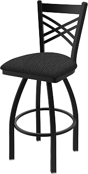 820 Catalina 36" Swivel Bar Stool with Black Wrinkle Finish and Graph Coal Seat