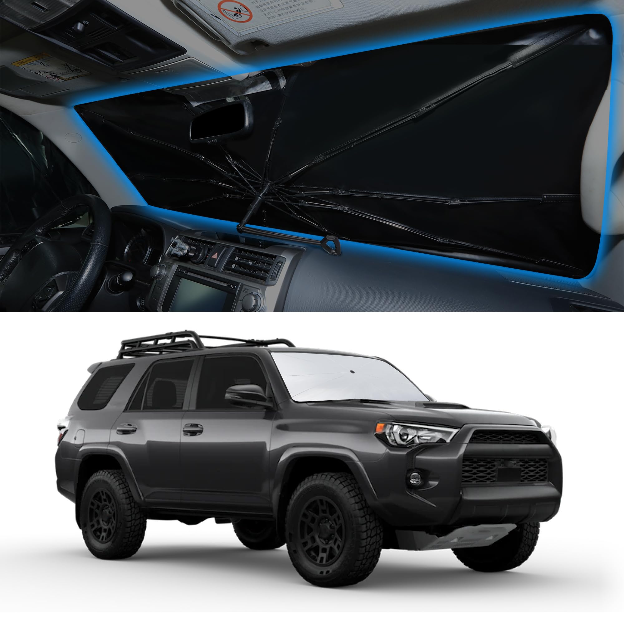 Windshield Sun Shade Umbrella for Toyota 4Runner 2010-2026