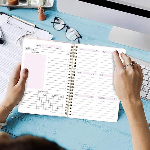 Miniatura 8 de Kisdo Planificador semanal sin fecha con lista de tareas pendientes, Weely Goals, hábitos, 5.7 pulgadas x 8 pulgadas para planificación de 52