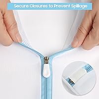 Vista 4 de 4 bolsas grandes de malla para ropa interior delicada con cremallera, 2 piezas de 24 x 24 pulgadas, 2 piezas de 20 x 24 pulgadas