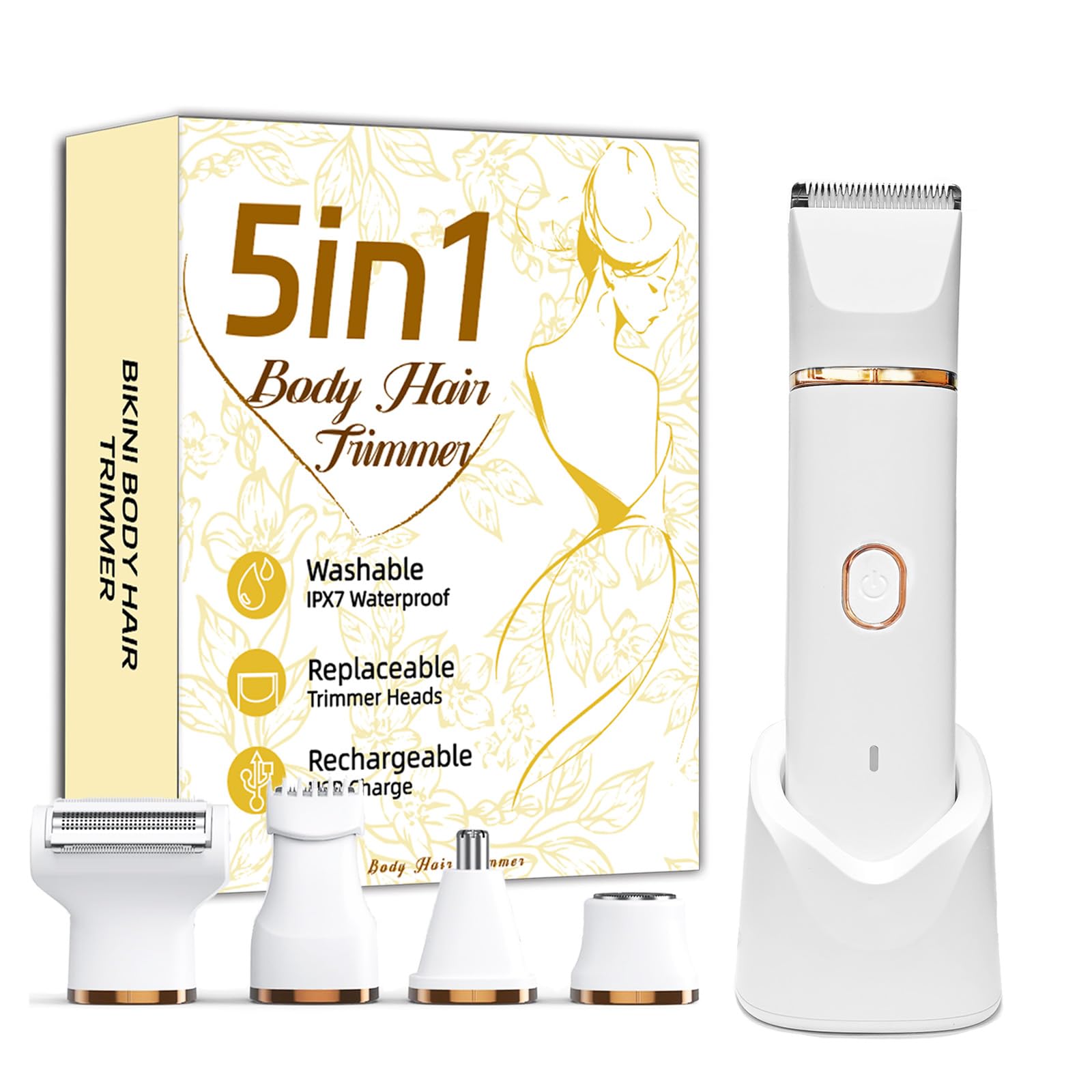 5-in-1 Bikini Trimmer Electric Razors Shaver for Women, Gifts for Women