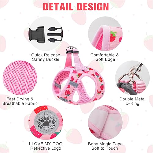 Miniatura 209 de BEAUTYZOO Juego de arnés y correa para perro, arnés reflectante para perro, sin tirones, sin estrangulamiento, para perros pequeños, medianos
